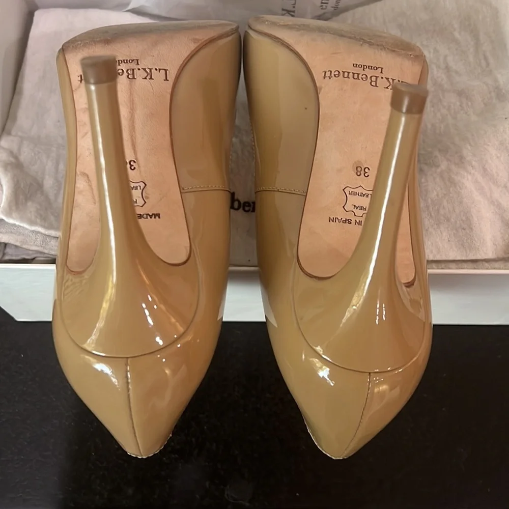 LK Bennett Shilo Taupe Patent Heels - Picture 6 of 16